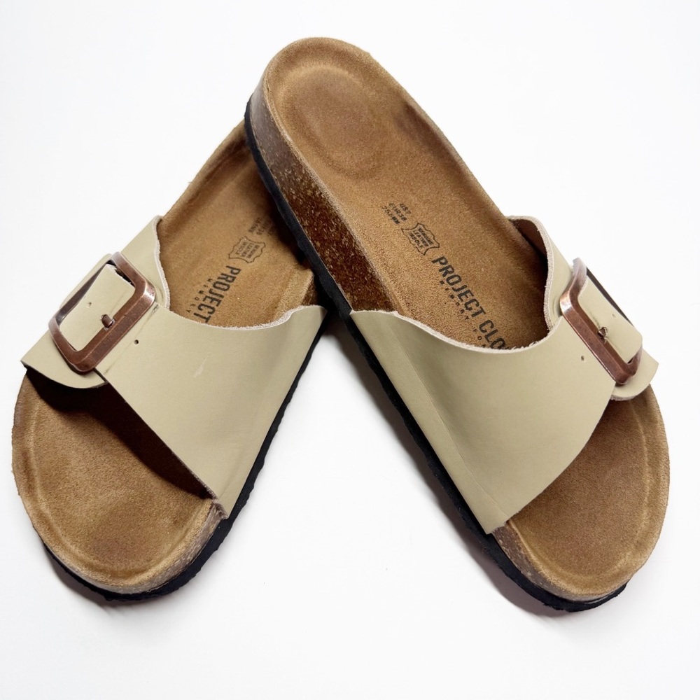 Project Cloud Big Buckle Memory Foam Leather Slid… - image 1